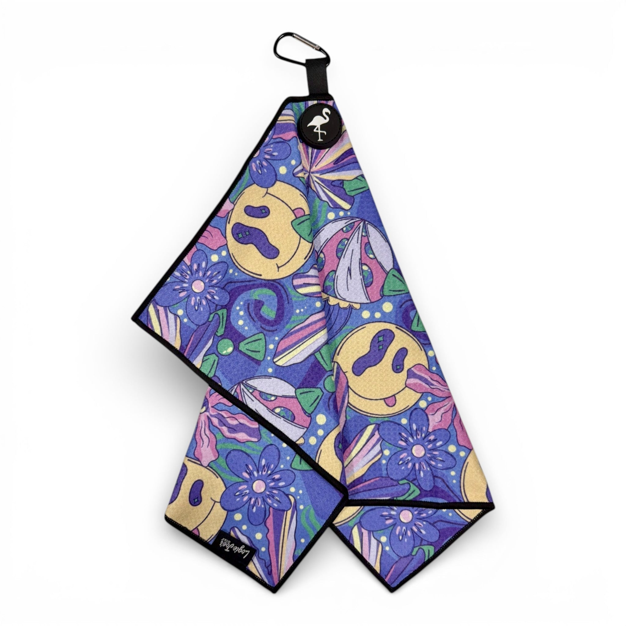 Purple Haze Golf Towel | Premium Double-Sided Microfiber | Heavy-Duty Magnetic Towel with Carabiner Clip | 24 x 16 in - Black Girl Golf