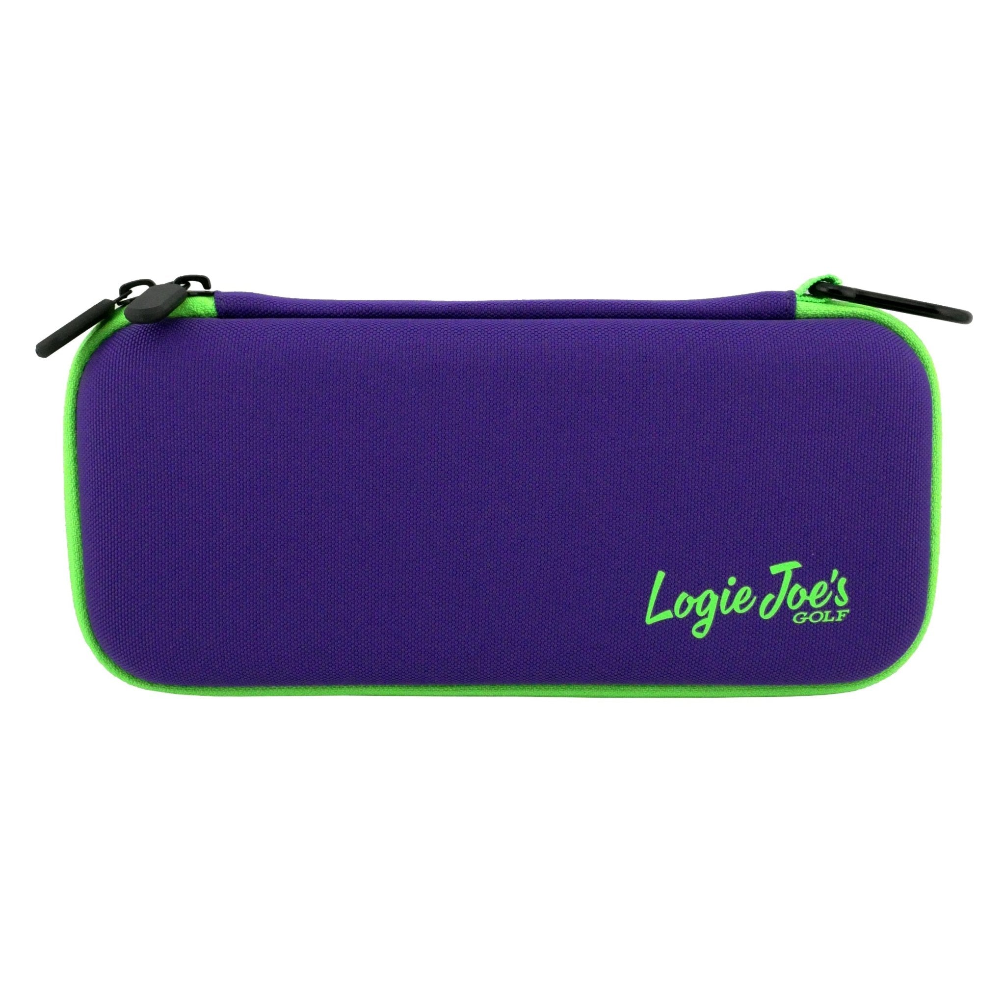 Purple/Green Golf Accessory Case | Zippered Organizer for Ball Markers, Tees, Divot Tools & Glove | Portable Golf Storage Case | Hard Shell Travel Case for Golf Accessories - Black Girl Golf