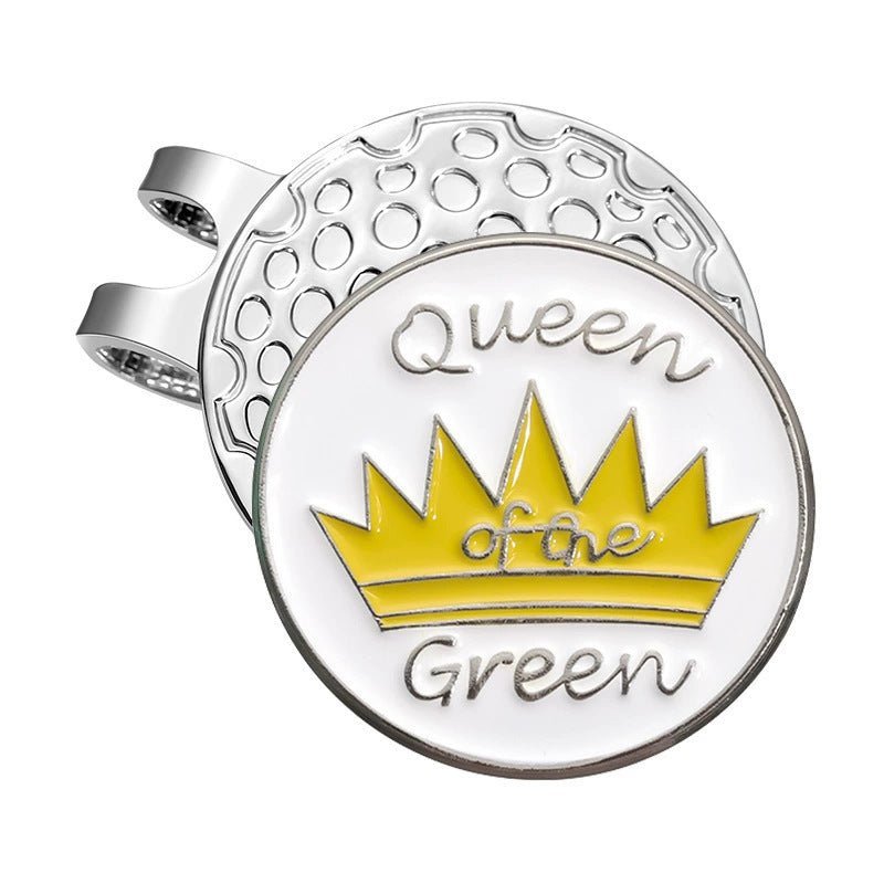 Queen of the Green Golf Ball Marker Clip - Black Girl Golf