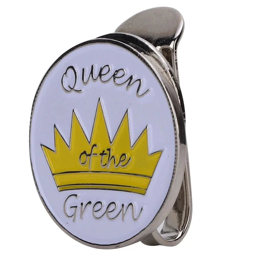 Queen of the Green Golf Ball Marker Clip - Black Girl Golf