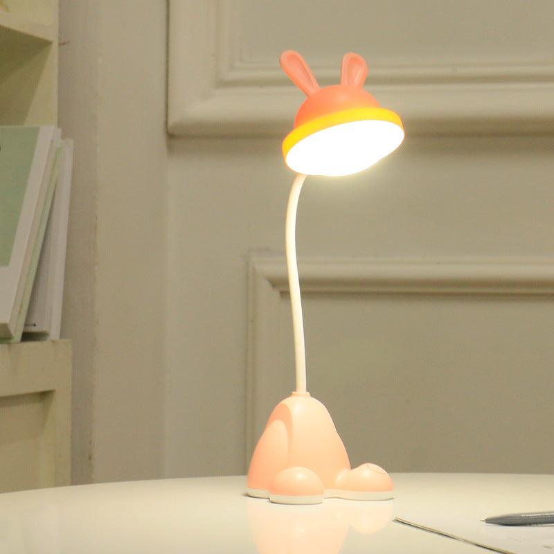 Rabbit LED Table Lamp Kids Desk Bunny Night Lights Studying Bedroom Decor Baby Bed Restaurant Living Room Cute Gift USB Charging Cute Study Lamps for Bedroom Décor - Black Girl Golf