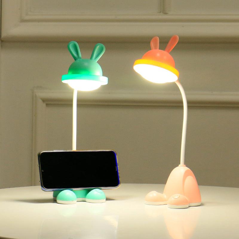Rabbit LED Table Lamp Kids Desk Bunny Night Lights Studying Bedroom Decor Baby Bed Restaurant Living Room Cute Gift USB Charging Cute Study Lamps for Bedroom Décor - Black Girl Golf