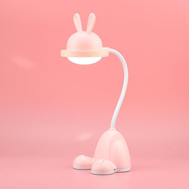 Rabbit LED Table Lamp Kids Desk Bunny Night Lights Studying Bedroom Decor Baby Bed Restaurant Living Room Cute Gift USB Charging Cute Study Lamps for Bedroom Décor - Black Girl Golf