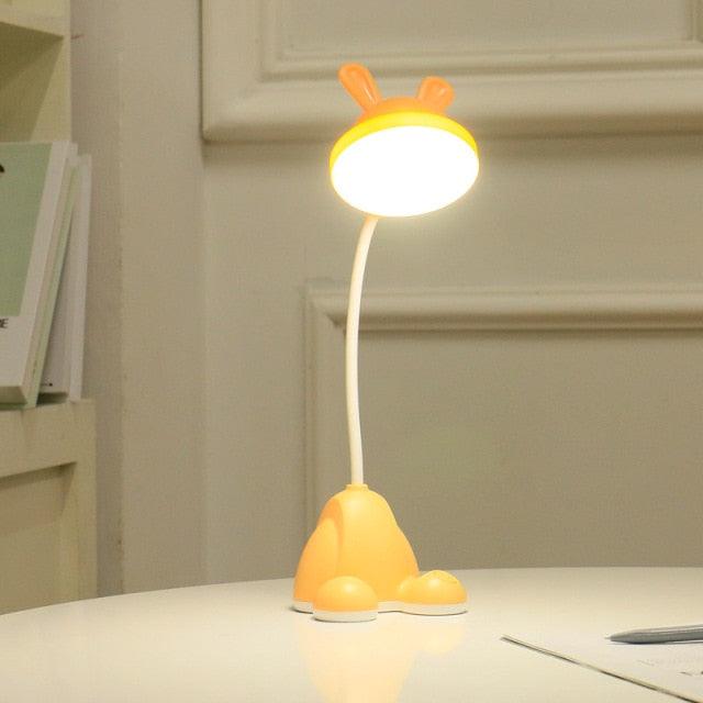 Rabbit LED Table Lamp Kids Desk Bunny Night Lights Studying Bedroom Decor Baby Bed Restaurant Living Room Cute Gift USB Charging Cute Study Lamps for Bedroom Décor - Black Girl Golf