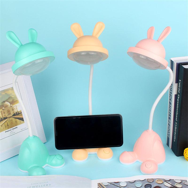 Rabbit LED Table Lamp Kids Desk Bunny Night Lights Studying Bedroom Decor Baby Bed Restaurant Living Room Cute Gift USB Charging Cute Study Lamps for Bedroom Décor - Black Girl Golf