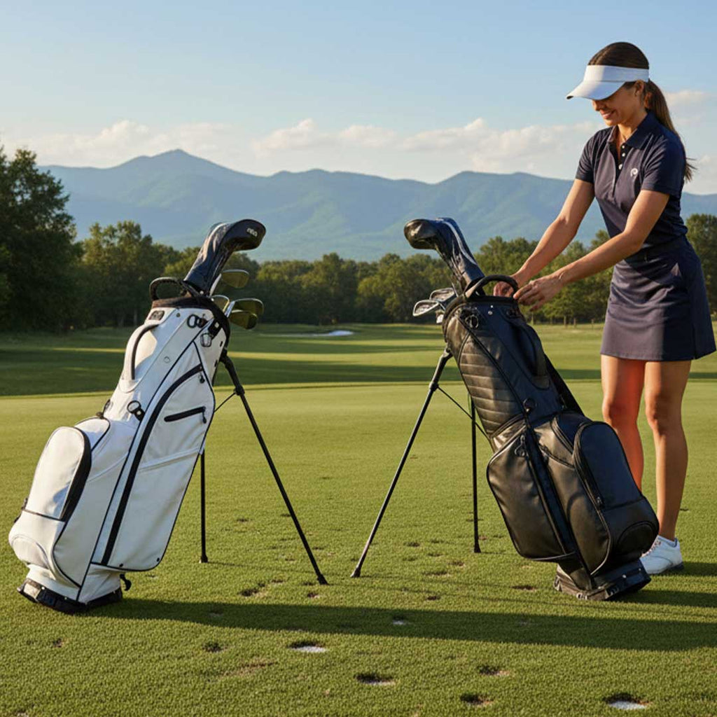 RevCore Lux Lightweight Stand Bag | 4 Way Velvet Lined Dividers - Black Girl Golf