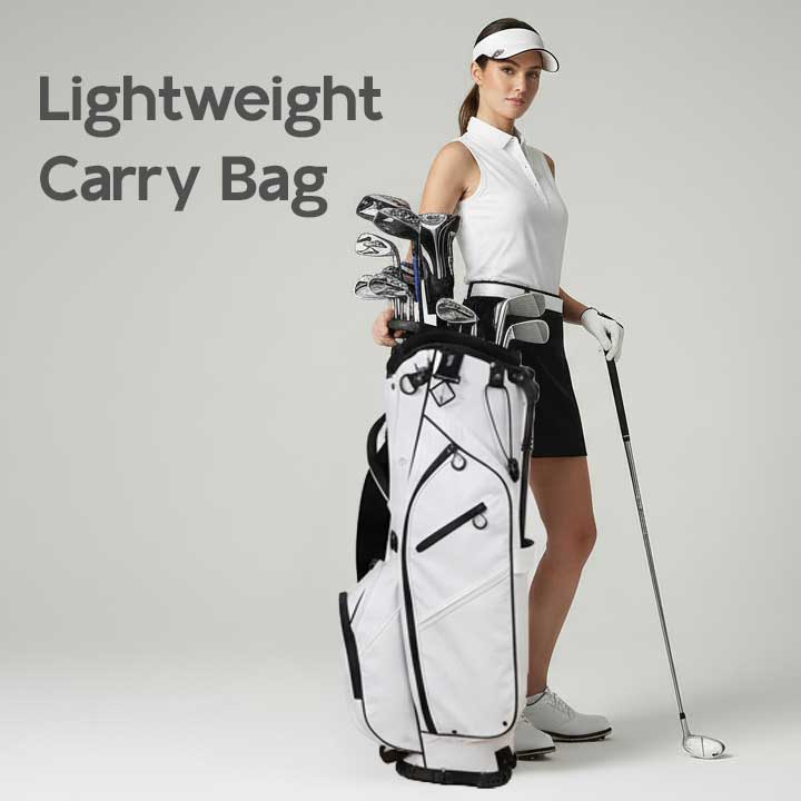 RevCore Lux Lightweight Stand Bag | 4 Way Velvet Lined Dividers - Black Girl Golf