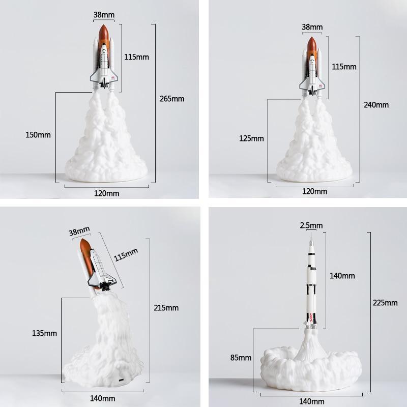 Rocket Kids Space Shuttle Lamp and Moon lamps In Night Light By 3D Print For Space Lovers Rocket Lamp - Black Girl Golf