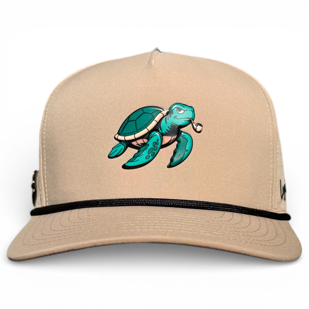 Salty Turtle Golf Hat | Snapback Cap | Built-in Magnetic Ball Marker Holder + Marker Included | Adjustable | One Size - Black Girl Golf