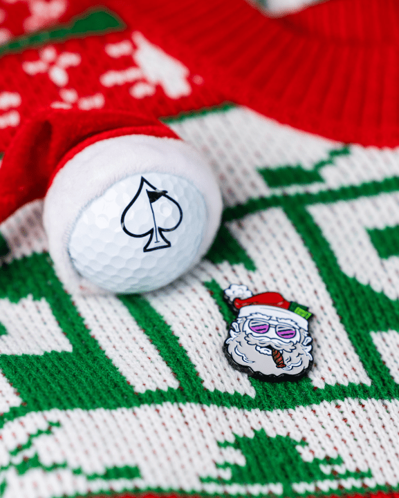 Santa the Degenerate Ball Marker - Black Girl Golf