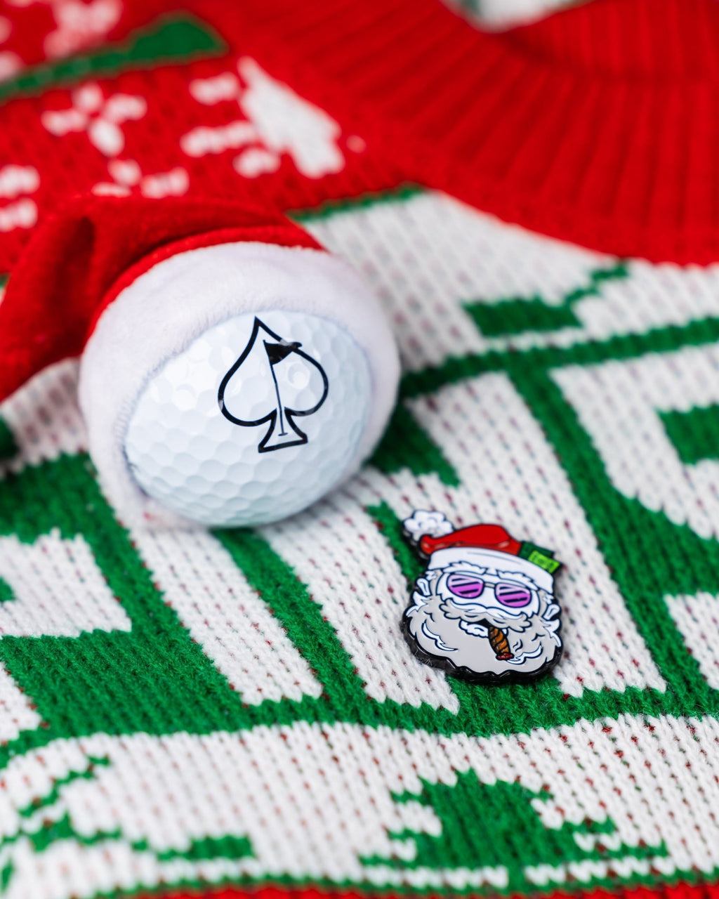 Santa the Degenerate Ball Marker - Black Girl Golf