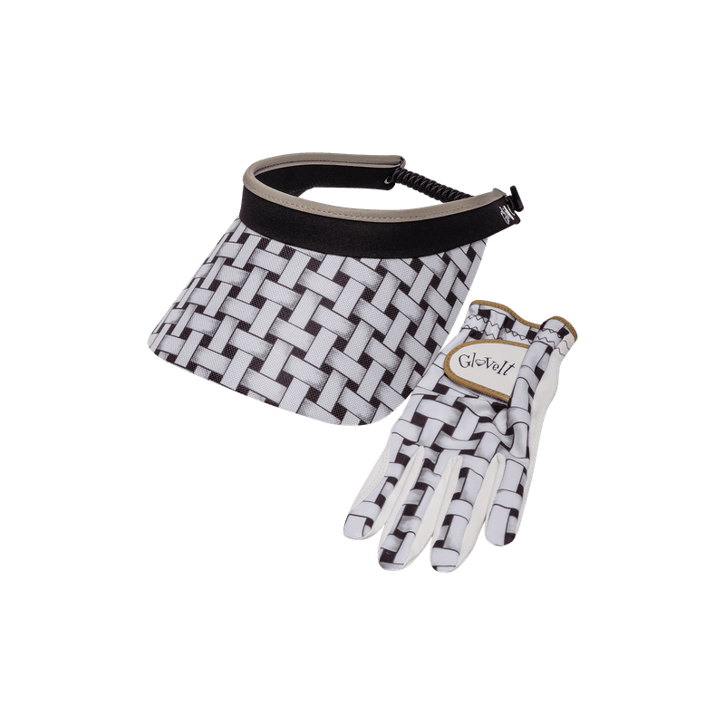 Shadow Weave Print And Solid Coil Visors - Black Girl Golf