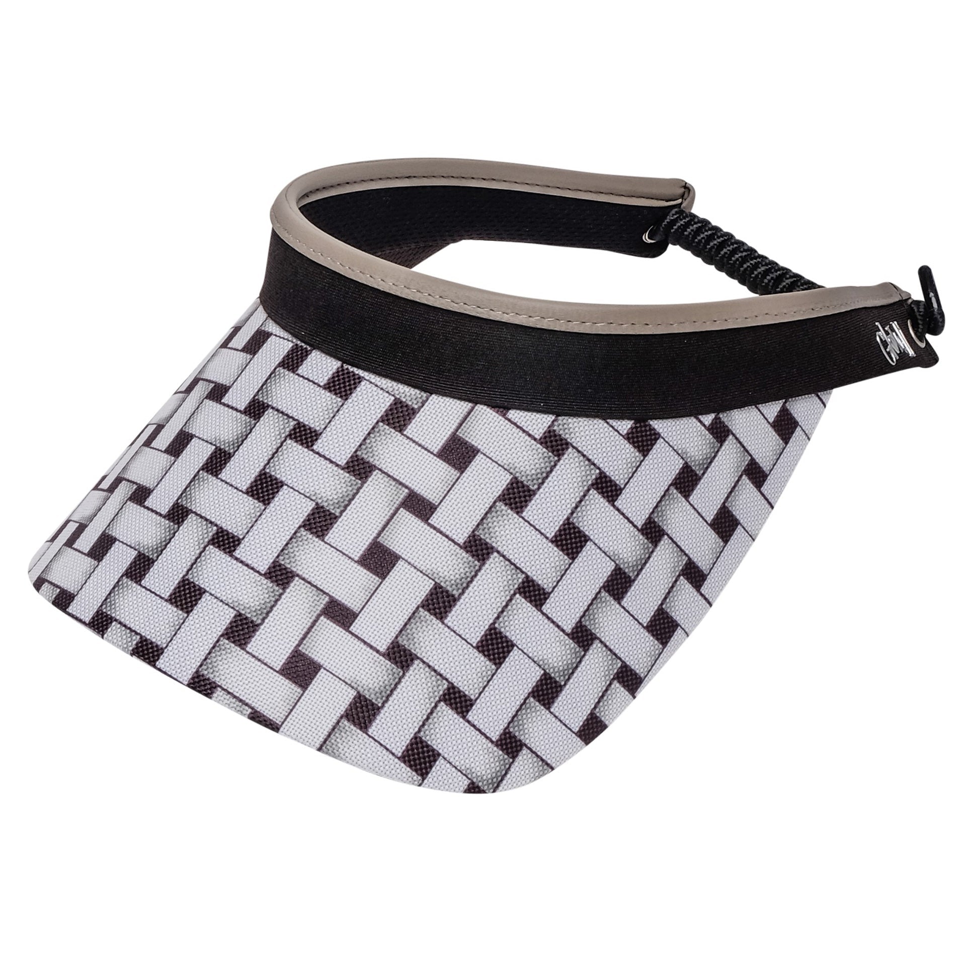 Shadow Weave Print And Solid Coil Visors - Black Girl Golf