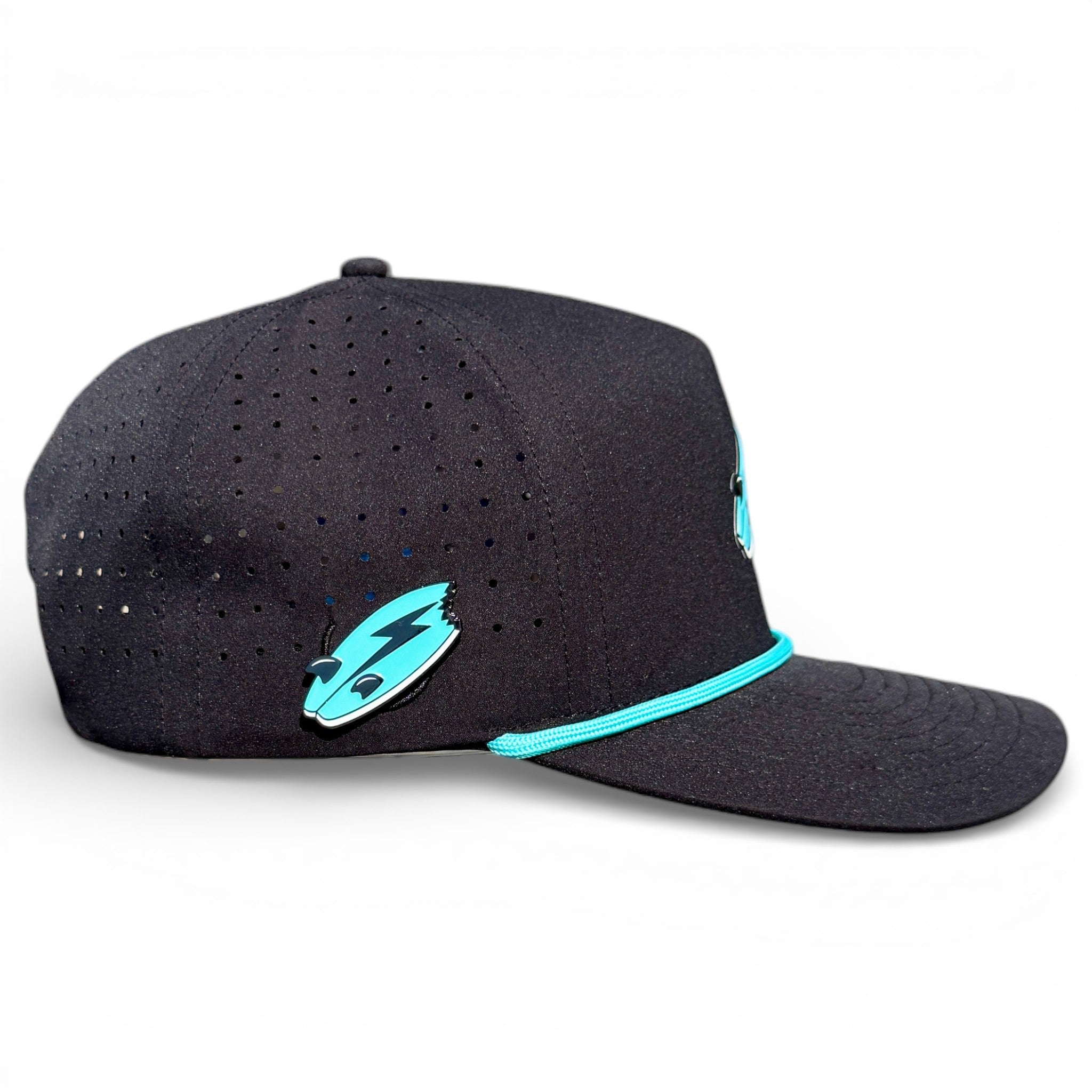 Shark Bite Golf Hat | Snapback Cap | Built-in Magnetic Ball Marker Holder + Marker Included | Adjustable | One Size - Black Girl Golf