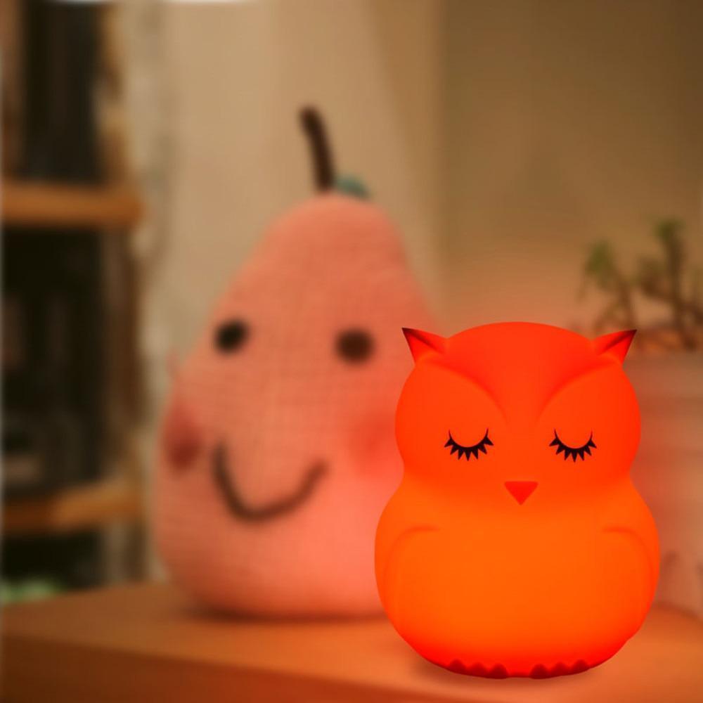 Silicone LED Night Lights For Bedrooms Cute Animal Night Light For Kids with Remote And Touch Sensor Portable Warm White Light & Color Changing Lamps For Baby Girl Baby Boy Gifts (Sleeping owl) - Black Girl Golf