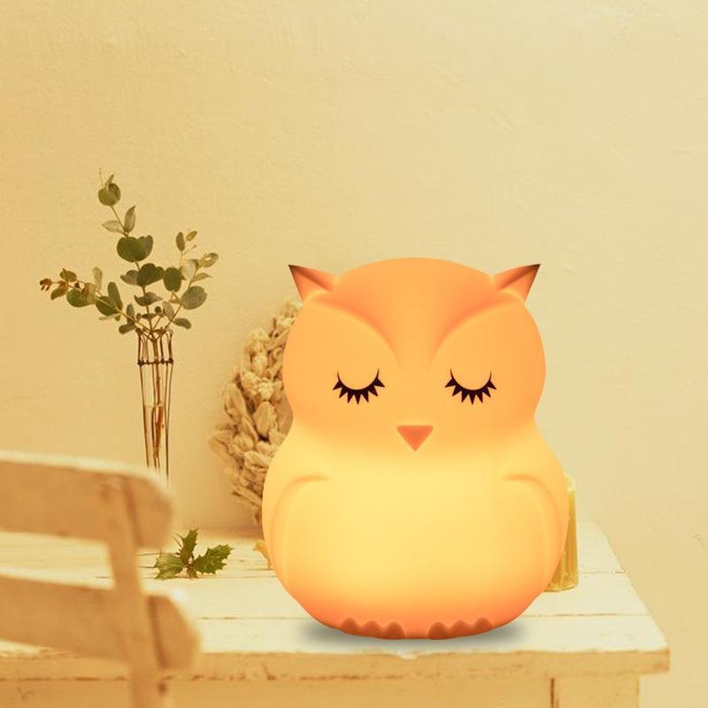 Silicone LED Night Lights For Bedrooms Cute Animal Night Light For Kids with Remote And Touch Sensor Portable Warm White Light & Color Changing Lamps For Baby Girl Baby Boy Gifts (Sleeping owl) - Black Girl Golf