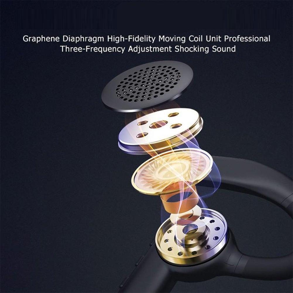 Single-Ear Sports Waterproof Car Earphone Ultra Standby Bluetooth-Compatible Headset Bone Conduction Ear Hook Headphone Sports Headphones Wired Gaming Earbuds Monitor Earphones with Mic, Stereo Sound Volume Control and Detachable Microphone - Black Girl Golf