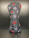 Skulls & Roses Canvas Headcover - Black Girl Golf