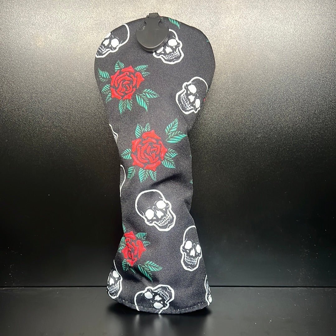 Skulls & Roses Canvas Headcover - Black Girl Golf