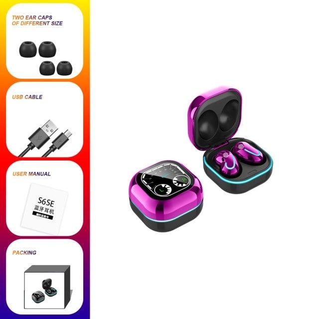 Sports Black Headphones Wireless Wearable Music Player Built-in Memory Sweatproof WaterproofWireless Bluetooth Headphones 5.1 Gaming Headset In Ear HiFi Sports Noise Cancel Earphone For Smartphones LED Display For Sports Running Workout - Black Girl Golf
