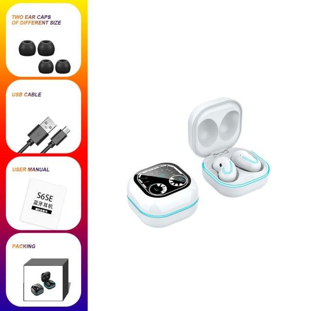 Sports Black Headphones Wireless Wearable Music Player Built-in Memory Sweatproof WaterproofWireless Bluetooth Headphones 5.1 Gaming Headset In Ear HiFi Sports Noise Cancel Earphone For Smartphones LED Display For Sports Running Workout - Black Girl Golf