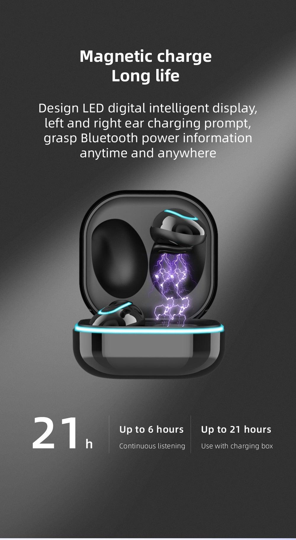 Sports Black Headphones Wireless Wearable Music Player Built-in Memory Sweatproof WaterproofWireless Bluetooth Headphones 5.1 Gaming Headset In Ear HiFi Sports Noise Cancel Earphone For Smartphones LED Display For Sports Running Workout - Black Girl Golf