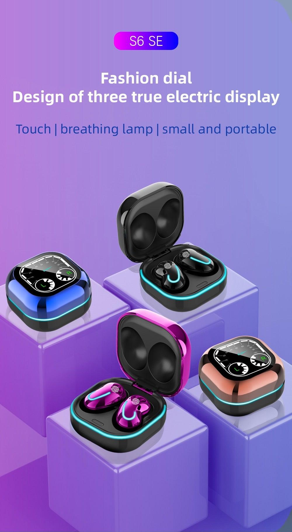Sports Black Headphones Wireless Wearable Music Player Built-in Memory Sweatproof WaterproofWireless Bluetooth Headphones 5.1 Gaming Headset In Ear HiFi Sports Noise Cancel Earphone For Smartphones LED Display For Sports Running Workout - Black Girl Golf