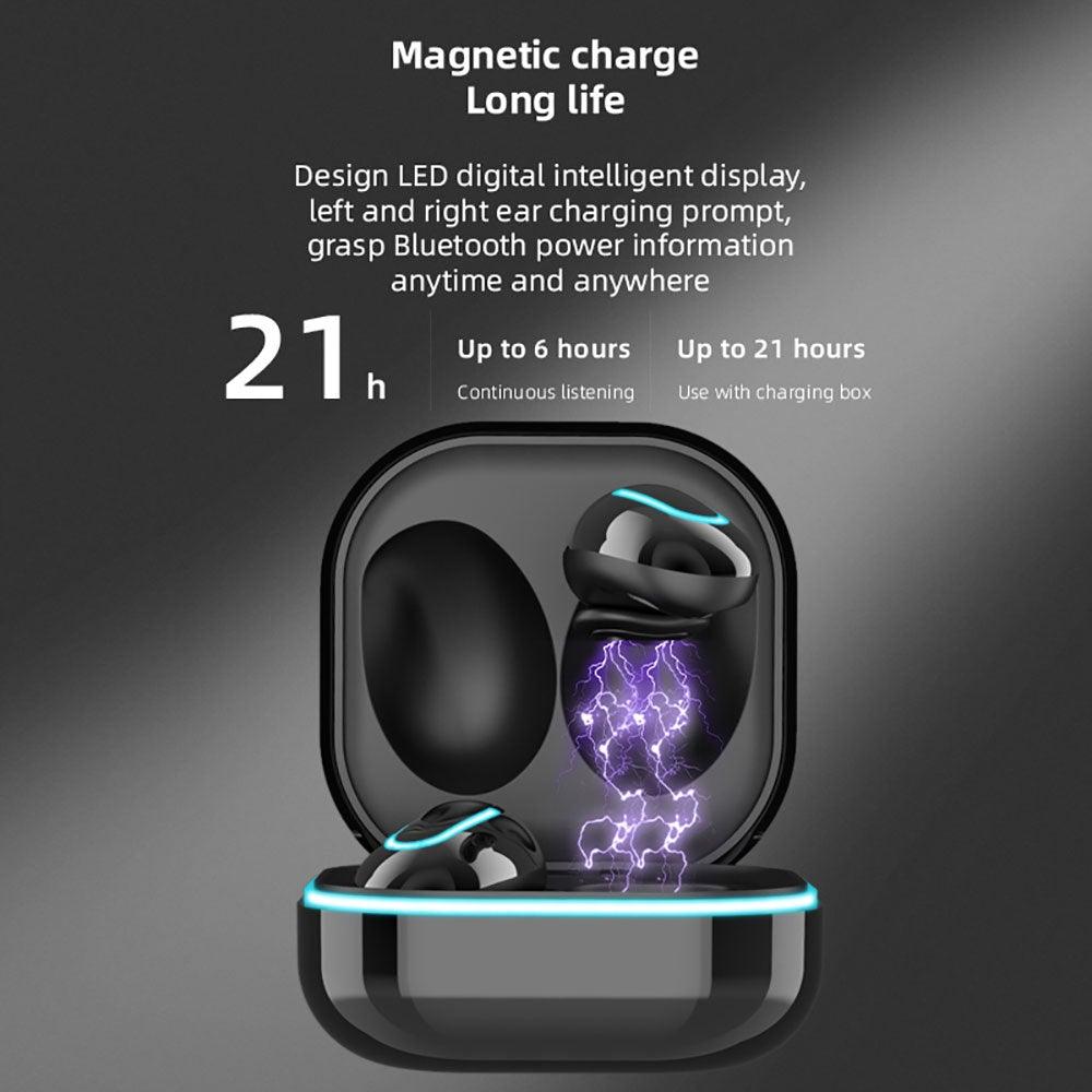 Sports Black Headphones Wireless Wearable Music Player Built-in Memory Sweatproof WaterproofWireless Bluetooth Headphones 5.1 Gaming Headset In Ear HiFi Sports Noise Cancel Earphone For Smartphones LED Display For Sports Running Workout - Black Girl Golf