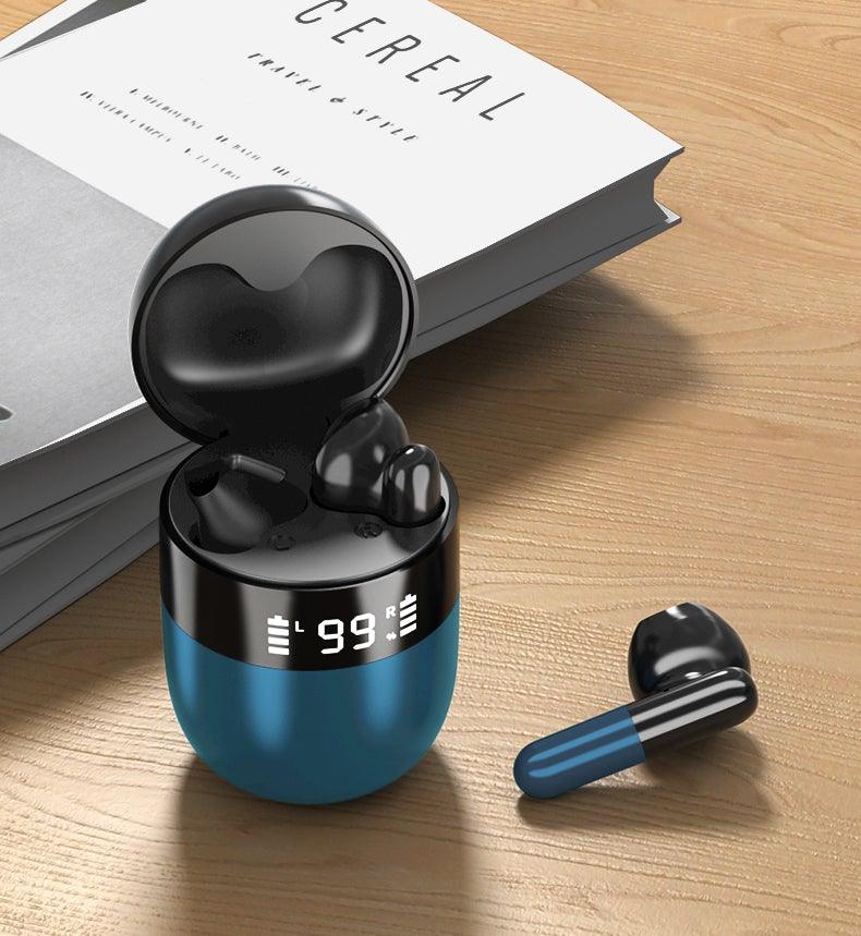 Sports WearableWireless Headphones Fast Conecting Music Sweatproof Wireless Earbuds Smart LED Display Bluetooth Earphones HD Call Headphone With Microphone Touch Control Waterproof Headset With Charging Case 300mAH - Black Girl Golf