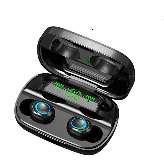 STEVVEX 3500mAh LED Bluetooth Wireless Earphones Headphones Earbuds TWS Touch Control Sport Headset Noise Cancel Earphone Headphone - Black Girl Golf