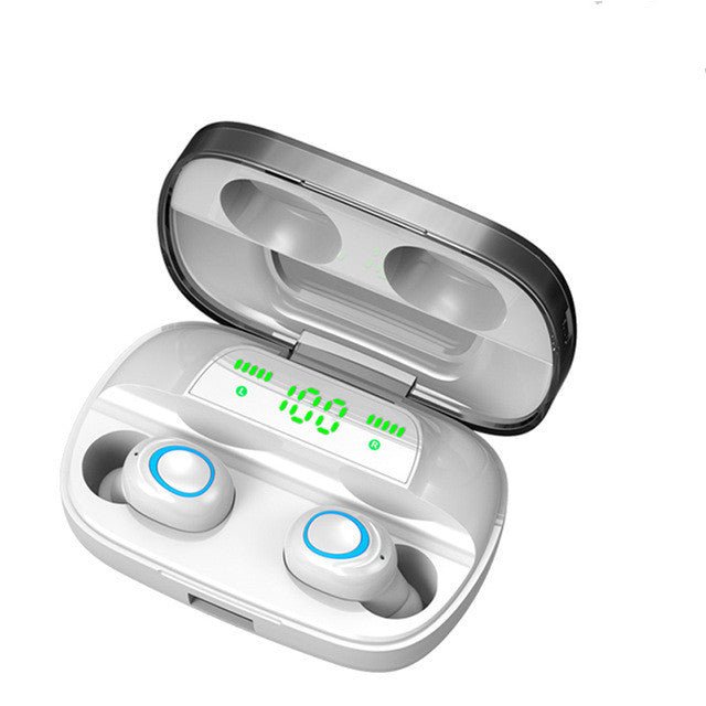 STEVVEX 3500mAh LED Bluetooth Wireless Earphones Headphones Earbuds TWS Touch Control Sport Headset Noise Cancel Earphone Headphone - Black Girl Golf