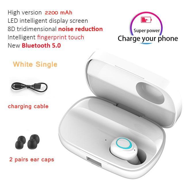 STEVVEX 3500mAh LED Bluetooth Wireless Earphones Headphones Earbuds TWS Touch Control Sport Headset Noise Cancel Earphone Headphone - Black Girl Golf