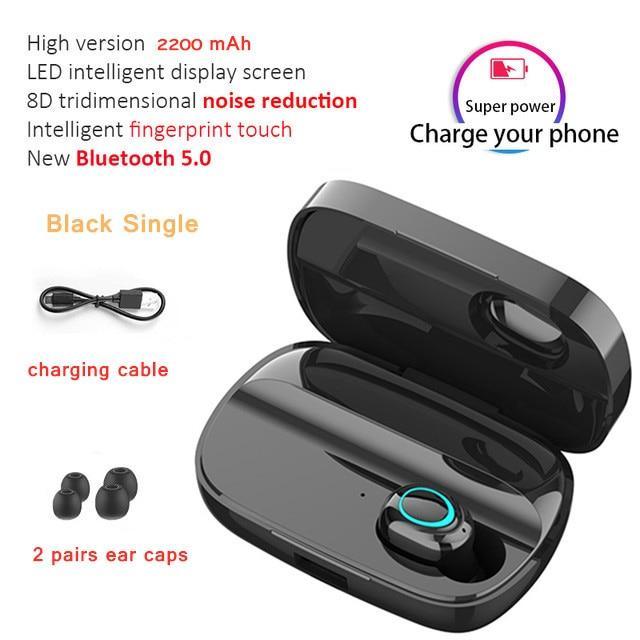 STEVVEX 3500mAh LED Bluetooth Wireless Earphones Headphones Earbuds TWS Touch Control Sport Headset Noise Cancel Earphone Headphone - Black Girl Golf