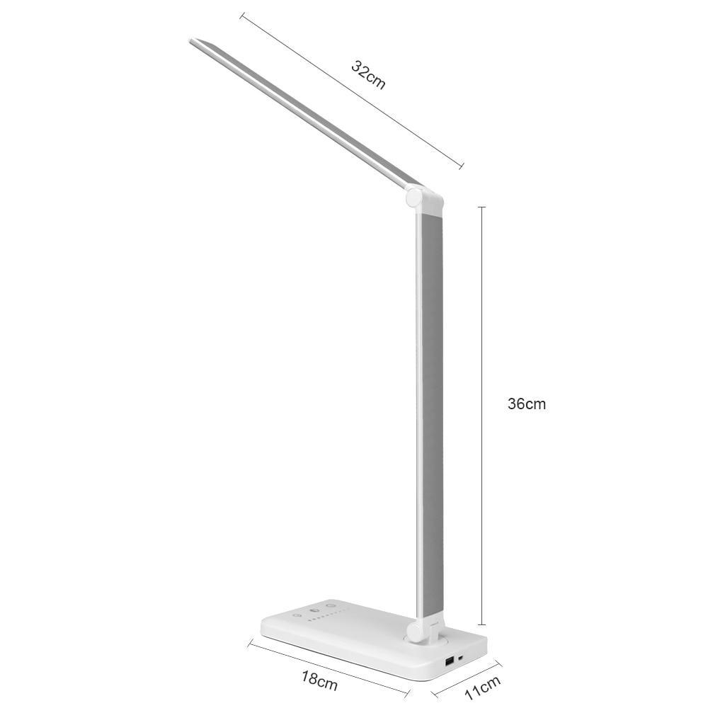 STEVVEX Dimmable Desk Reading Light Foldable Rotatable Touch Switch LED Table Lamp DC USB Charging Port Timing Desk Lamp For Kids Room - Black Girl Golf