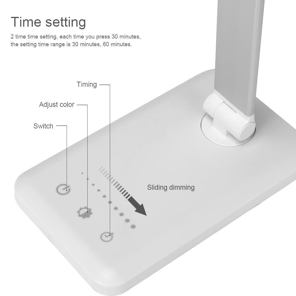 STEVVEX Dimmable Desk Reading Light Foldable Rotatable Touch Switch LED Table Lamp DC USB Charging Port Timing Desk Lamp For Kids Room - Black Girl Golf