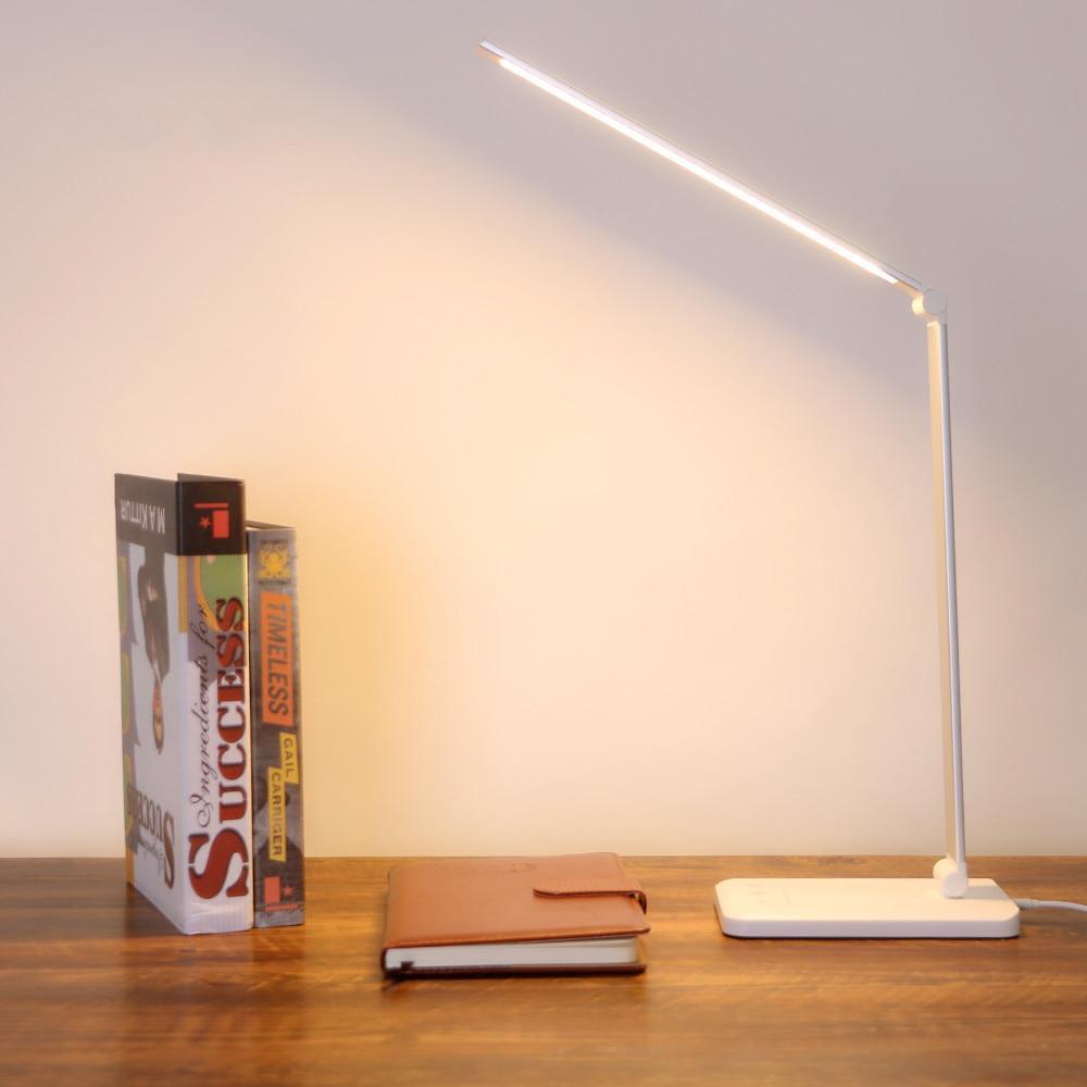STEVVEX Dimmable Desk Reading Light Foldable Rotatable Touch Switch LED Table Lamp DC USB Charging Port Timing Desk Lamp For Kids Room - Black Girl Golf