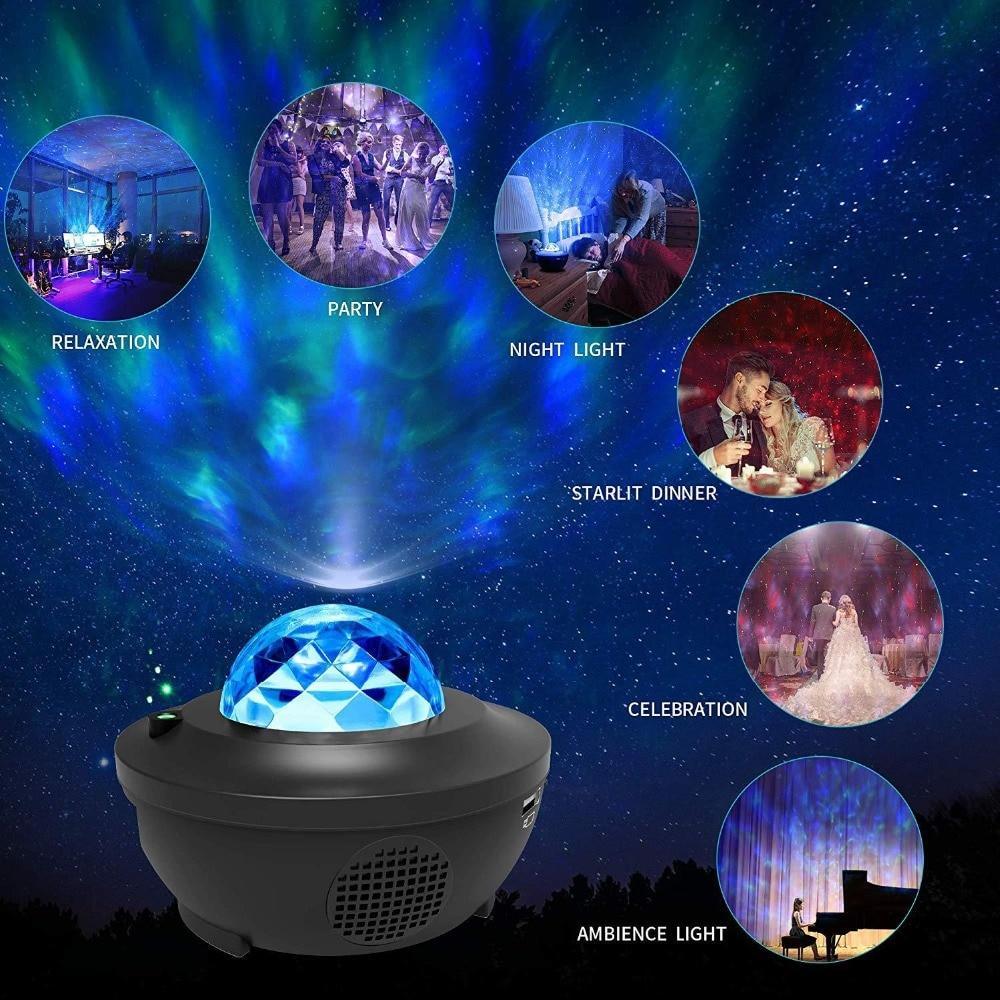 STEVVEX LED Cloud with Bluetooth Music Speaker for Baby Kids Bedroom/Game Rooms/Home Theater/Night Light Ambiance Night Light Romantic Projector Light Shot Lamp And Birthday Gift - Black Girl Golf