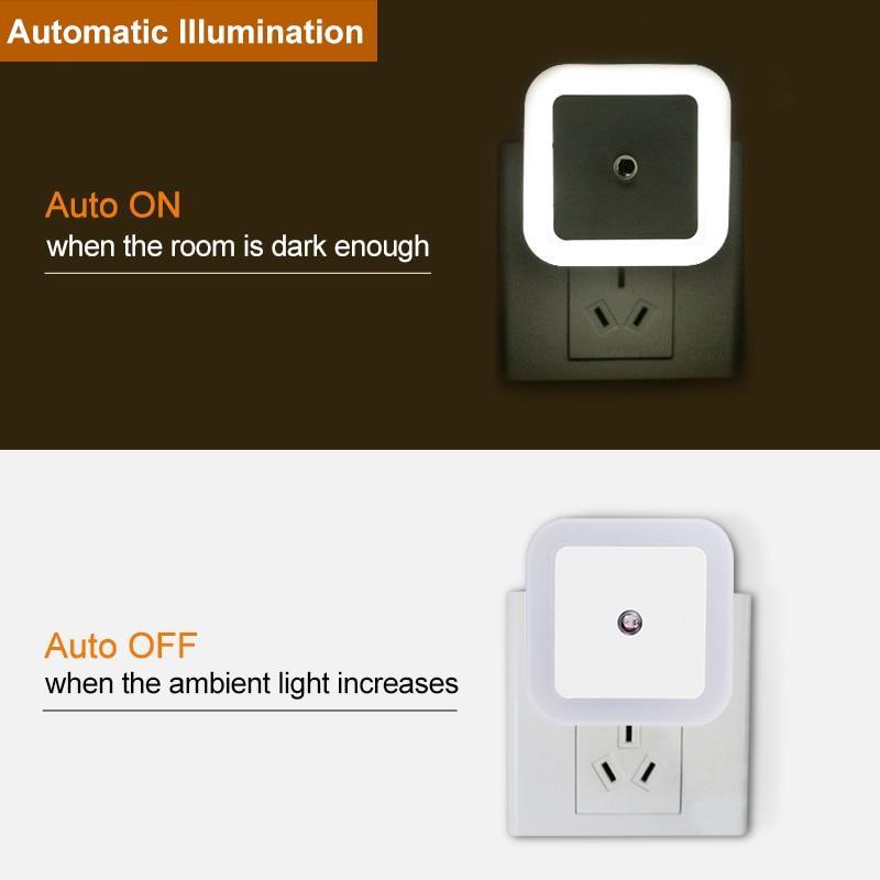 STEVVEX LED Night Light Mini Light Sensor Control EU US Plug Nightlight Lamp For Children Kids Living Room Bedroom Lighting - Black Girl Golf