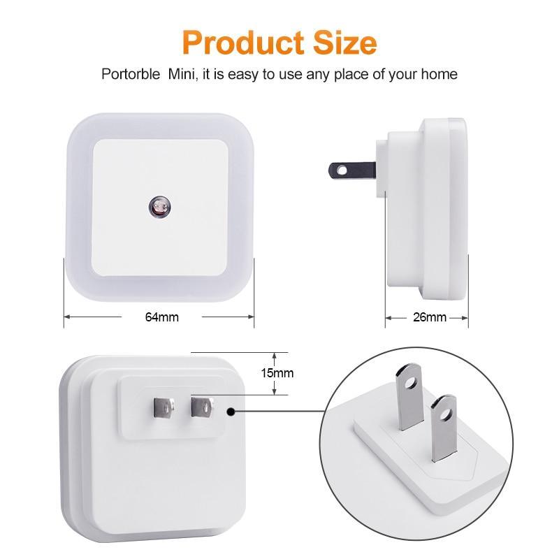 STEVVEX LED Night Light Mini Light Sensor Control EU US Plug Nightlight Lamp For Children Kids Living Room Bedroom Lighting - Black Girl Golf