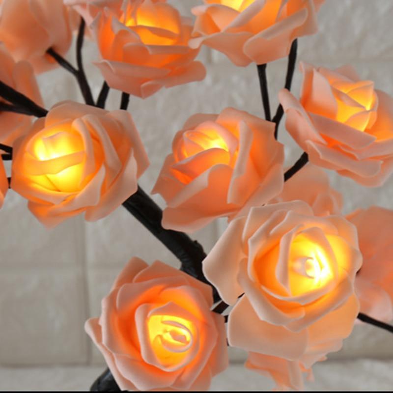 STEVVEX Rose Shaped Table Lamp Flower Rose Tree Decorative Light for Living Room Bedroom Kids Room/Decor Light - Black Girl Golf