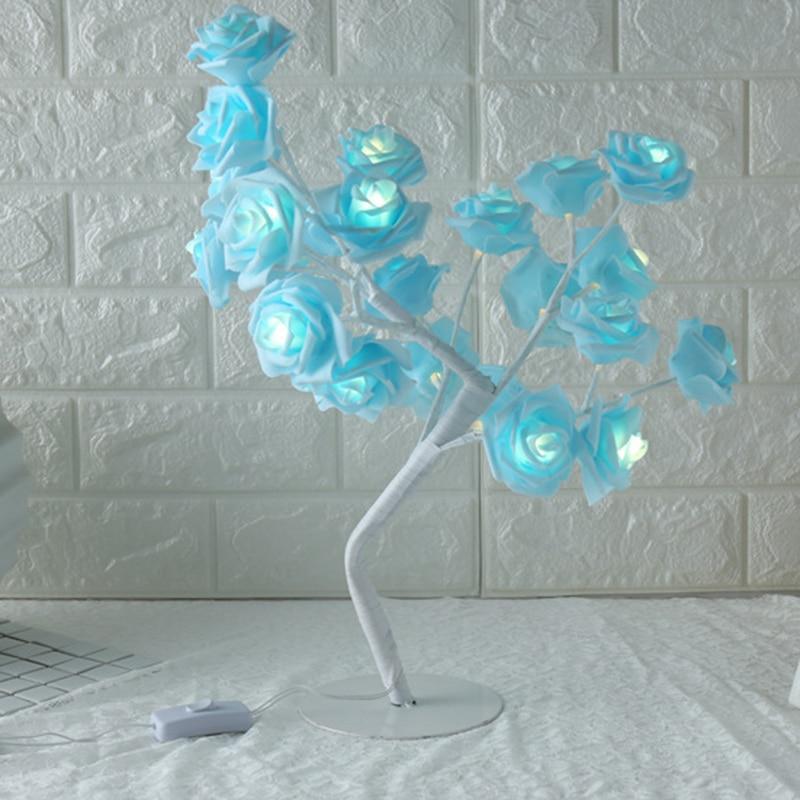 STEVVEX Rose Shaped Table Lamp Flower Rose Tree Decorative Light for Living Room Bedroom Kids Room/Decor Light - Black Girl Golf