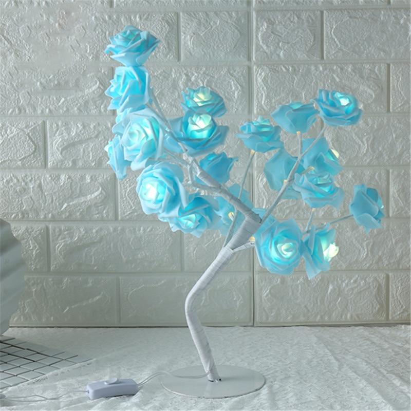 STEVVEX Rose Shaped Table Lamp Flower Rose Tree Decorative Light for Living Room Bedroom Kids Room/Decor Light - Black Girl Golf