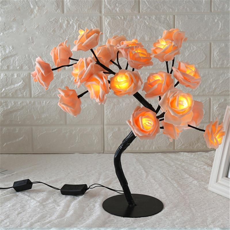 STEVVEX Rose Shaped Table Lamp Flower Rose Tree Decorative Light for Living Room Bedroom Kids Room/Decor Light - Black Girl Golf