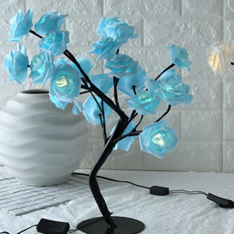 STEVVEX Rose Shaped Table Lamp Flower Rose Tree Decorative Light for Living Room Bedroom Kids Room/Decor Light - Black Girl Golf