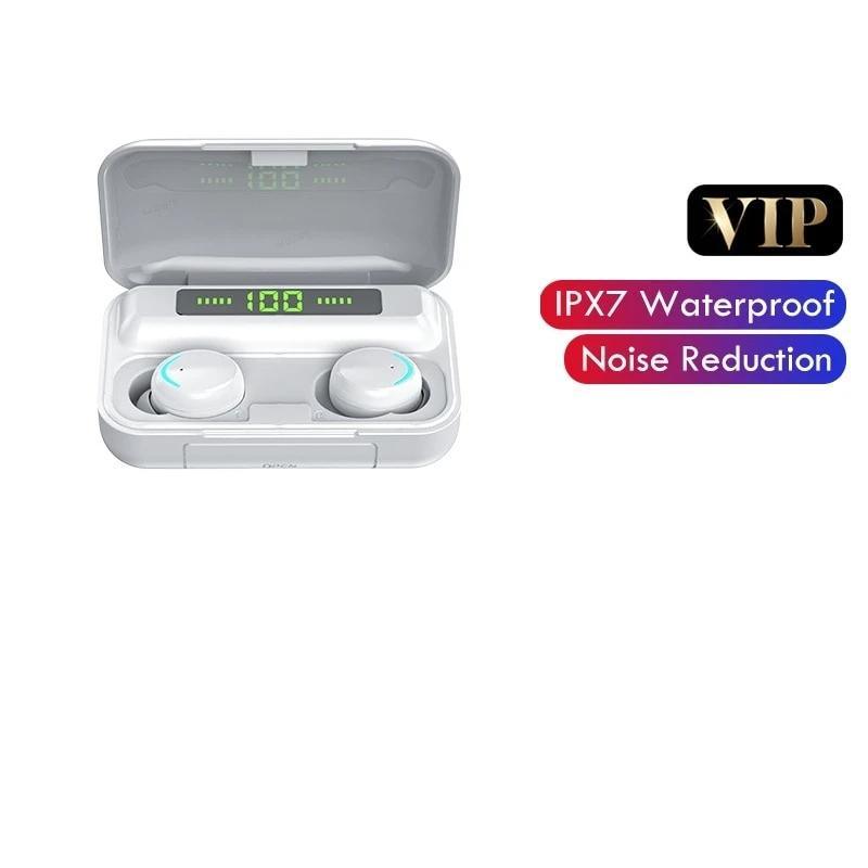 STEVVEX TWS Bluetooth 5.0 Earphones 2200mAh Charging Box Wireless Headphone 9D Stereo Sports Waterproof Earbuds Headsets With Microphone - Black Girl Golf