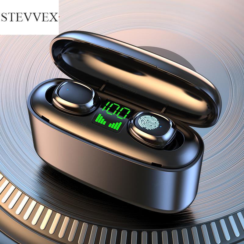 STEVVEX Wireless Headphones Bluetooth Earphones 5.0 with Mic Sports Waterproof Headsets Touch Control Mini In-ear Music Earbuds - Black Girl Golf