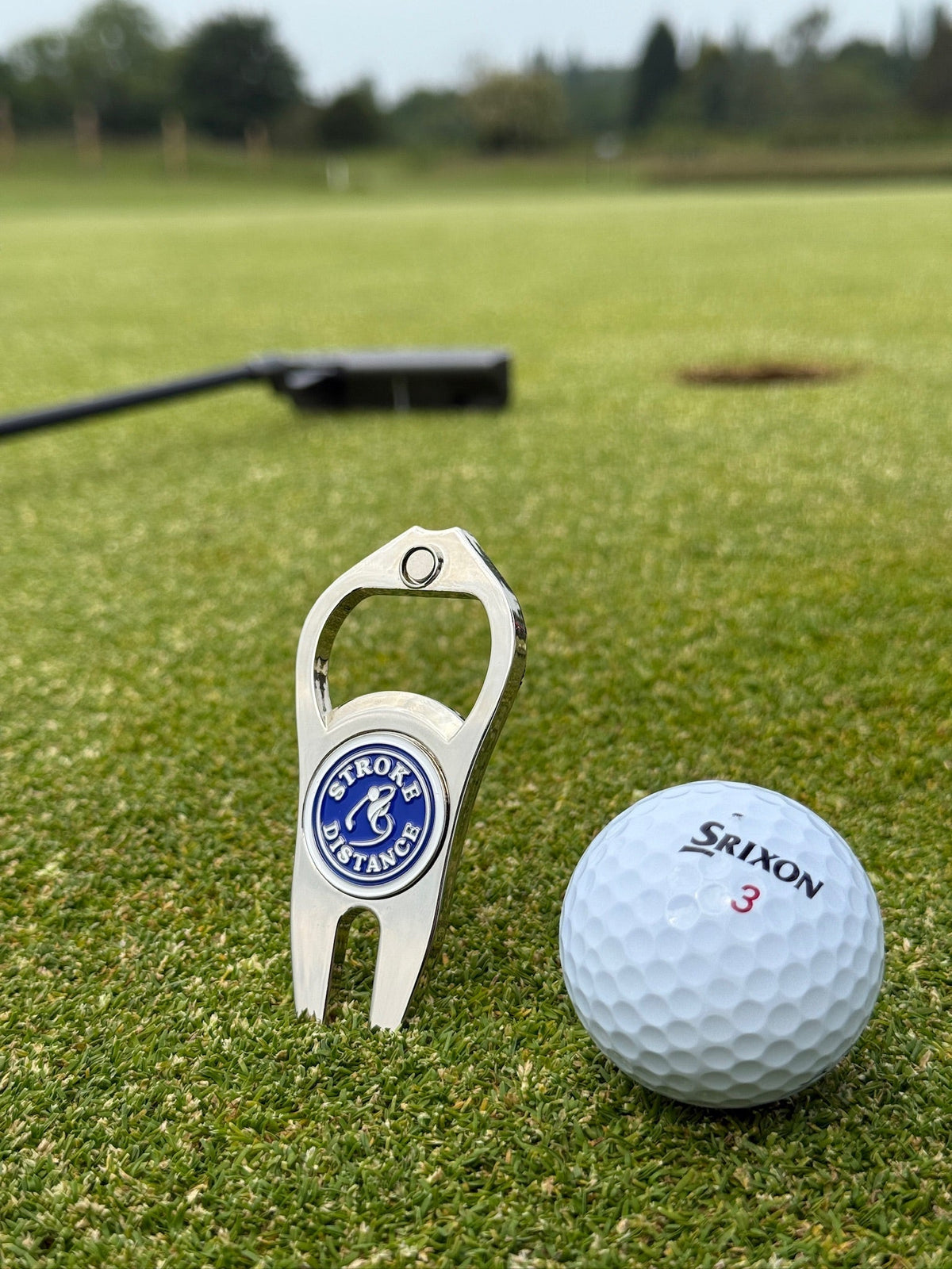 Stroke & Distance Golf Gift Set: Gift Tin, Divot Tool, Ball Marker, Hat Clip - Black Girl Golf