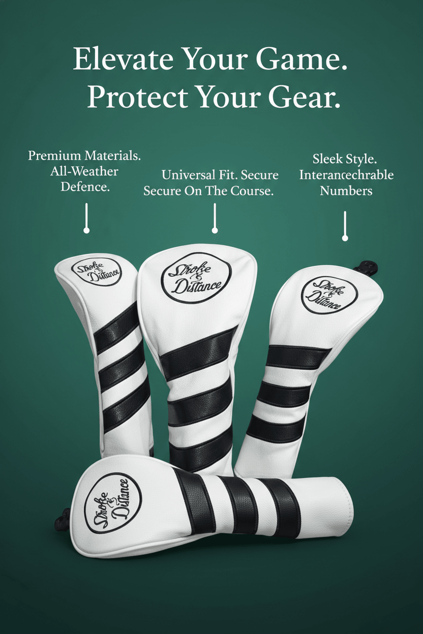 Stroke & Distance Golf Head Cover: Premium Protection, Stylish Design, Perfect Fit! - Black Girl Golf