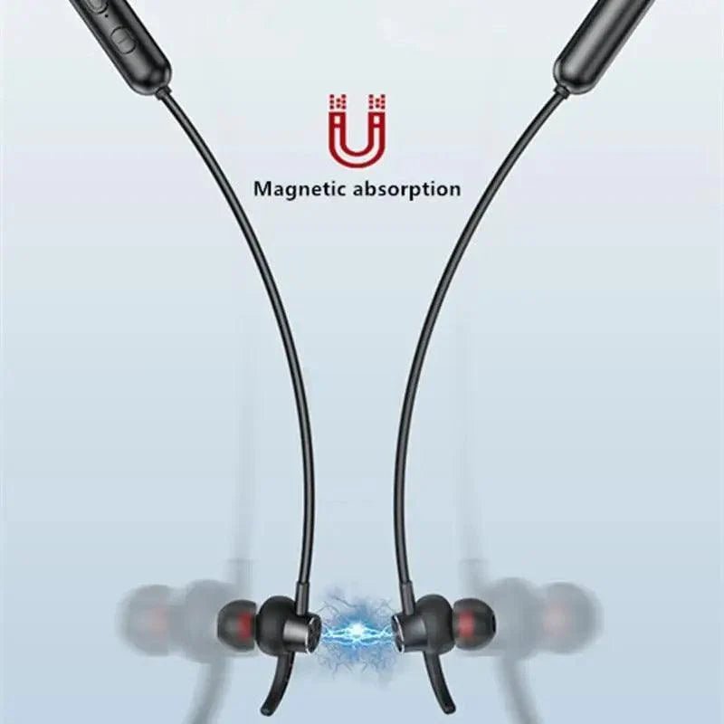 Stylish Wireless Bluetooth Earphones Magnetic Sports Running Headset IPX5 Waterproof Noise Cancelling Stereo Magnetic Earphones With Mic For Workout Running Gym - Black Girl Golf