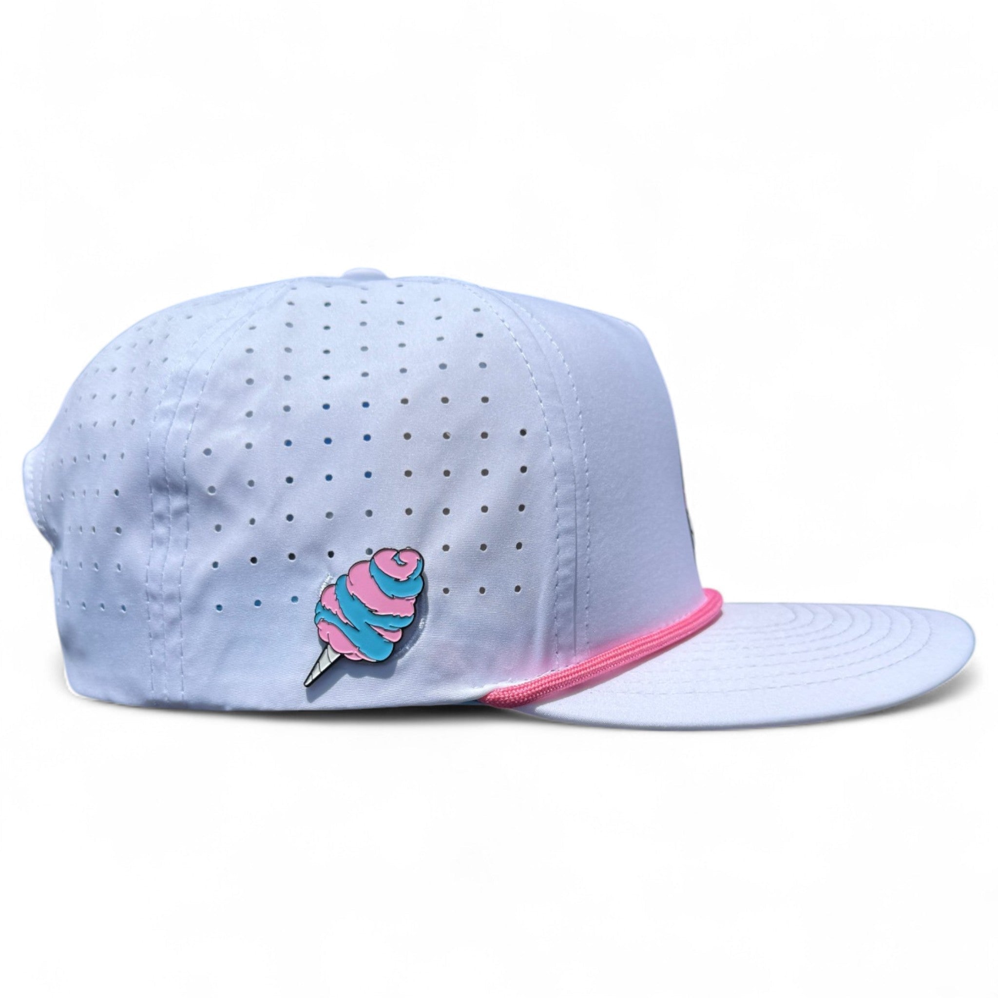 Sugar Rush Golf Hat | Snapback Cap | Built - in Magnetic Ball Marker Holder + Marker Included | Adjustable Cotton Candy - Black Girl Golf
